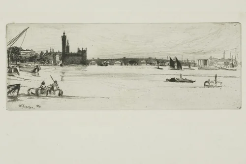 Old Westminster Bridge by James McNeill Whistler, print, 1859