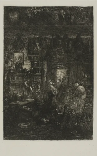 Moldavian Interior by Rodolphe Bresdin, print, 1859