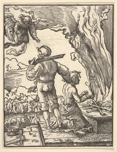 Abraham's Sacrifice by Albrecht Altdorfer, print, 1480-1538