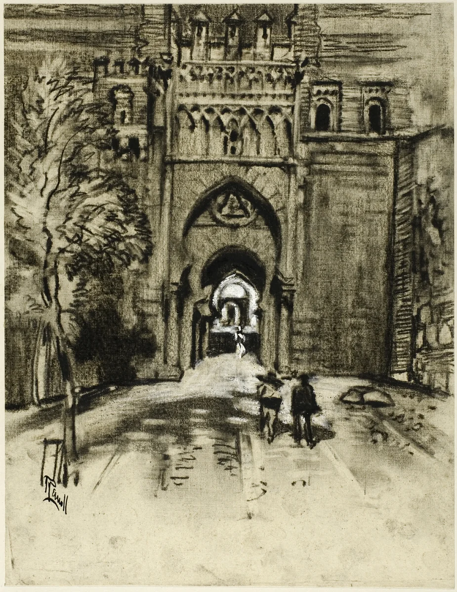 Superb Puerta del Sol by Joseph Pennell, drawing, 1898-1908