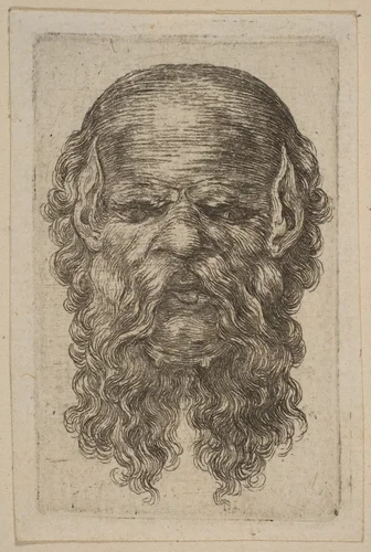 Mask by Stefano della Bella, print, 1610-1664