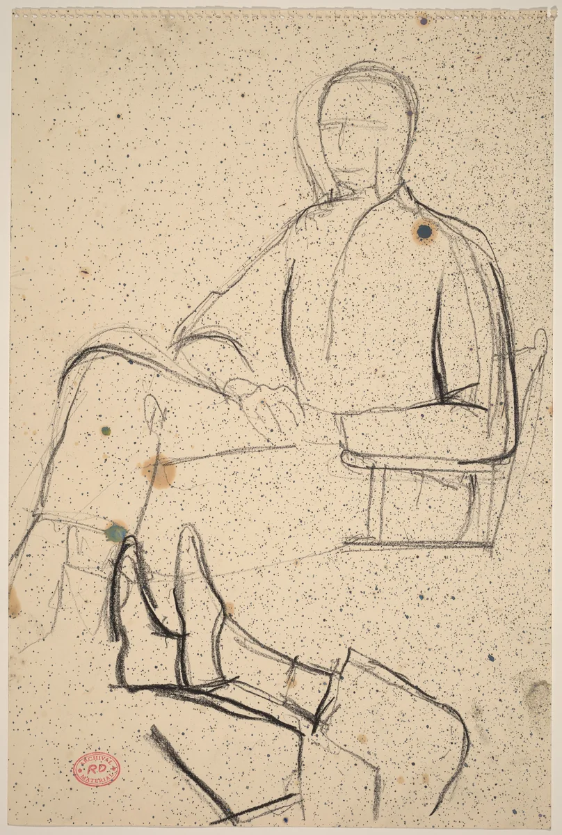 Untitled [two studies: seated man and feet] by Richard Diebenkorn, drawing, 1955-1967