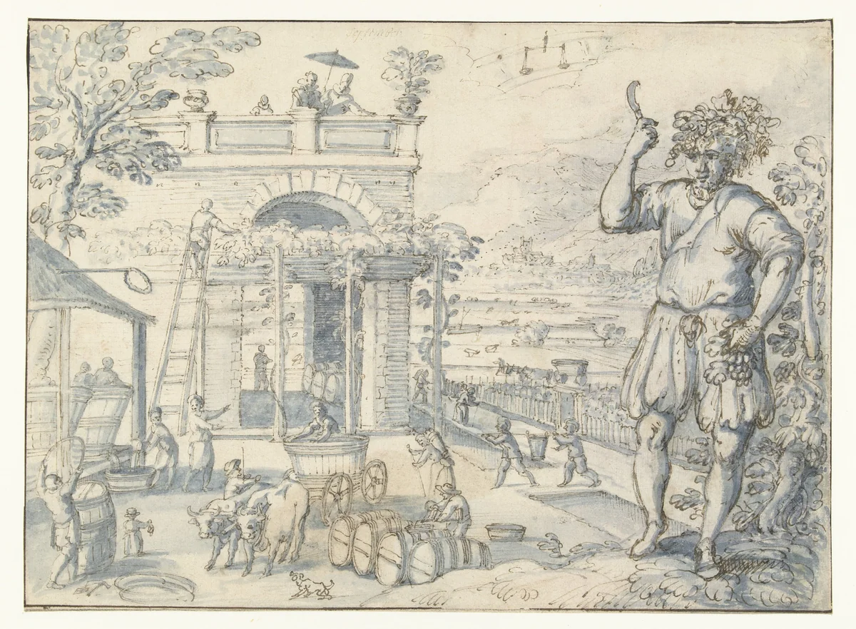 September by Joos de Momper, drawing, 1590-1610