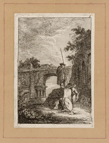 Plate Eight from Evenings in Rome by Hubert Robert, print, 1763-1764