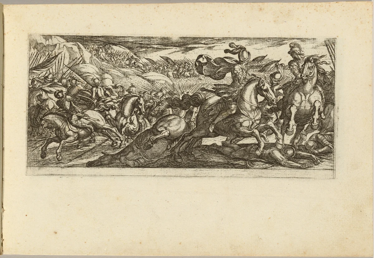 Cavalry Engagement by Antonio Tempesta, print, 1555-1630