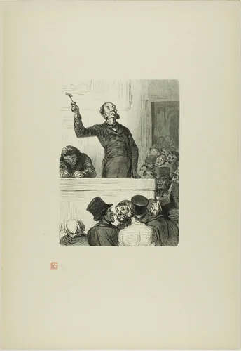 The Auction House: The Auctioneer by Charles Maurand, print, 1863