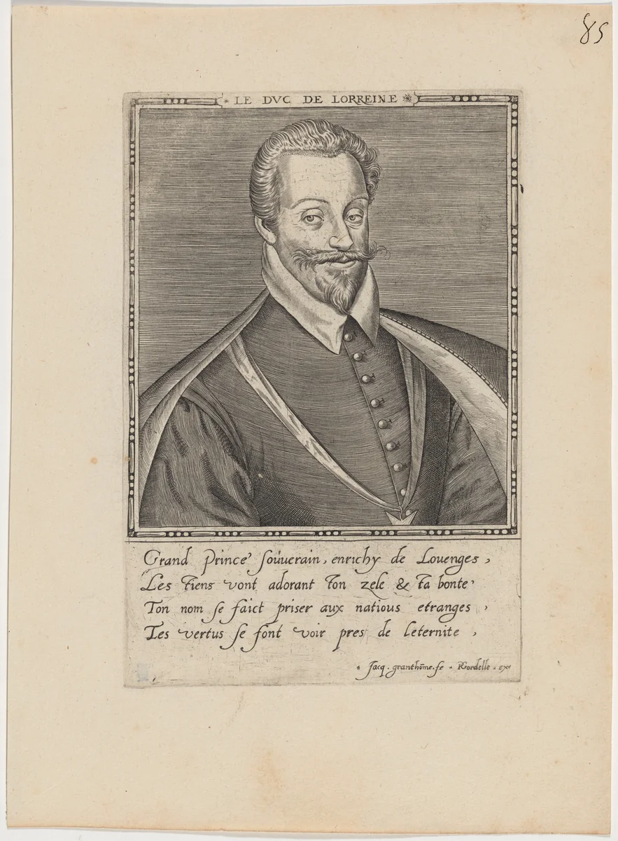 Charles, Duc de Lorraine by Jacques Granthomme; Pierre Gourdelle, print, 1533-1648