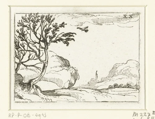 Duif in de woestijn by Jacques Callot, print, 1625-1629