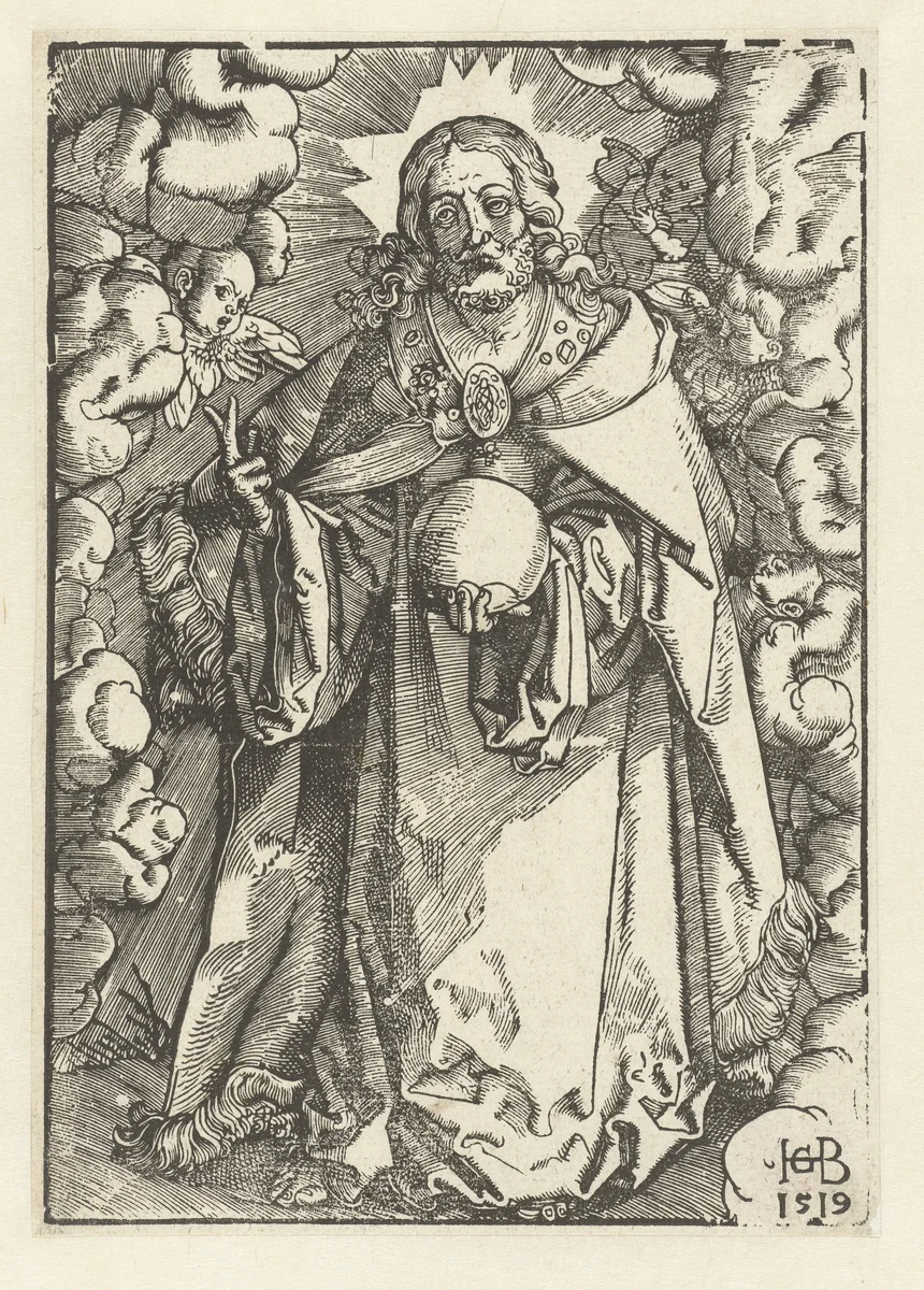 Christus als Salvator Mundi by Unknown, print, 1519