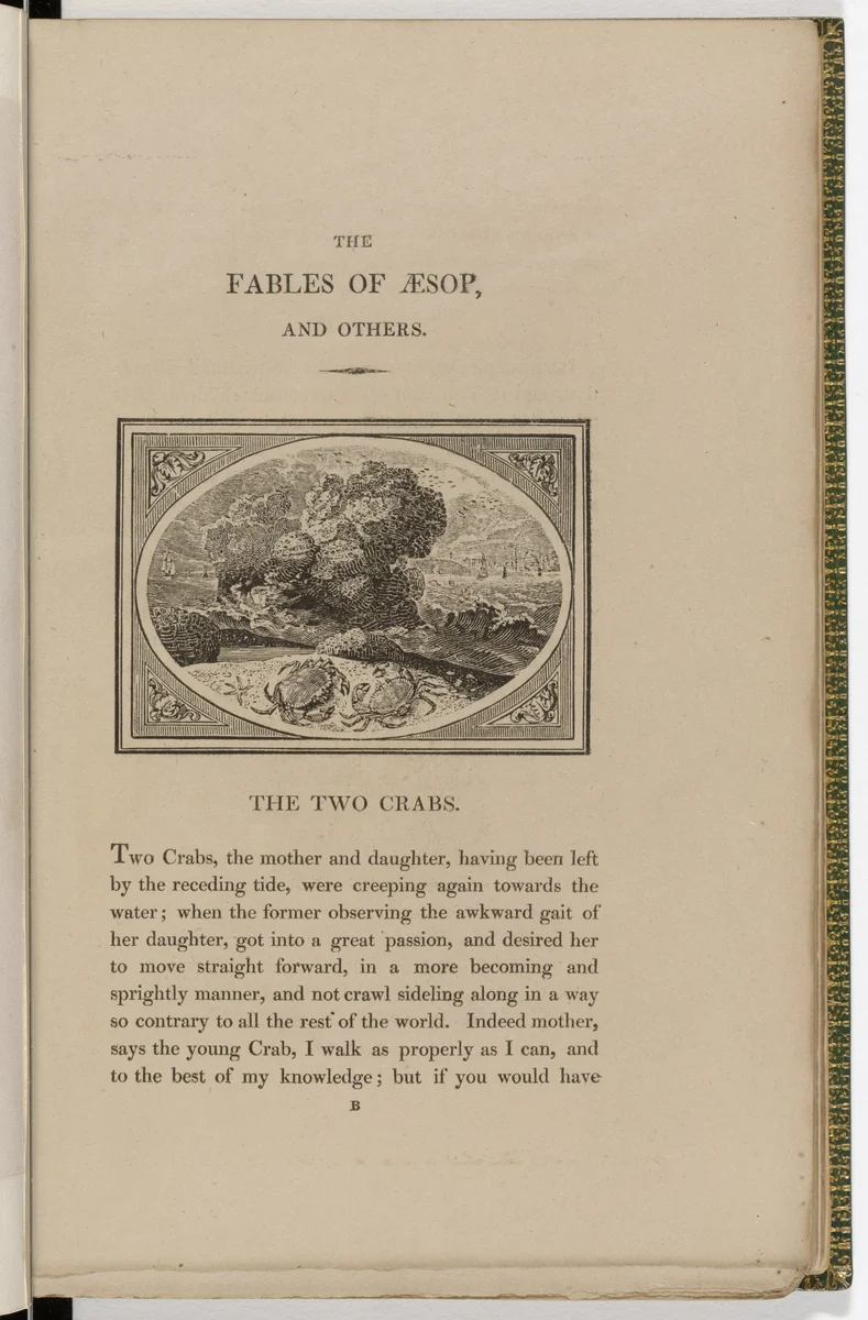 Headpiece (page 1) from The Fables of Aesop by Thomas Bewick, illustrated book, 1818