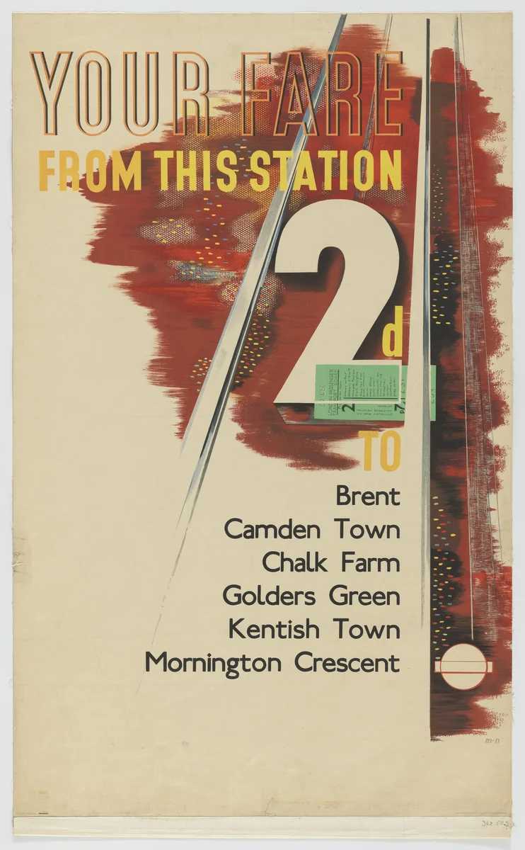 Your Fare From This Station (Poster for London Transport) by László Moholy-Nagy, design, 1936