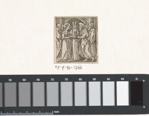 Huwelijk van Maria by Michiel le Blon, print, 1597-1656