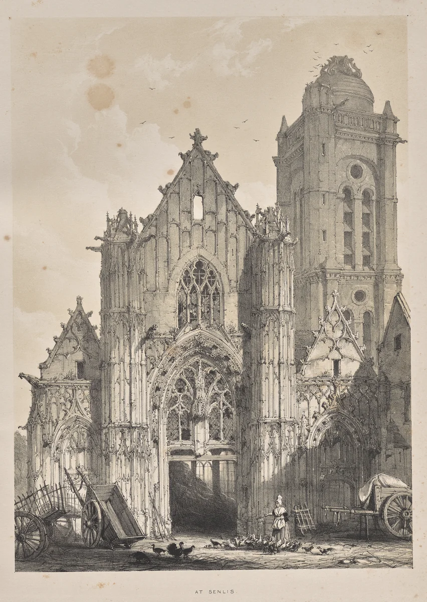 Architecture of the Middle Ages: At Senlis by Joseph Nash, print, 1838
