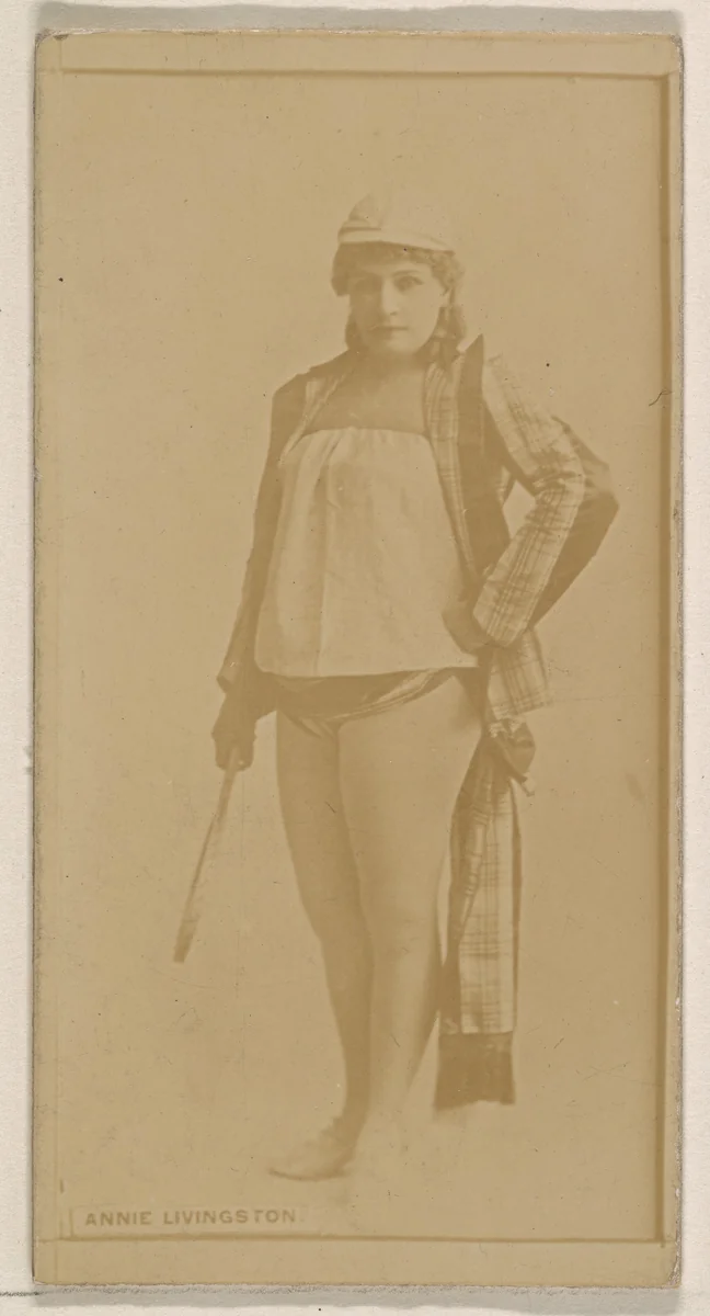 Annie Livingston, from the Actresses series (N245) issued by Kinney Brothers to promote Sweet Caporal Cigarettes by Kinney Brothers Tobacco Company, photograph, 1890