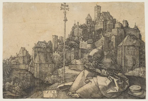 Saint Anthony Reading by Albrecht Dürer, print, 1519