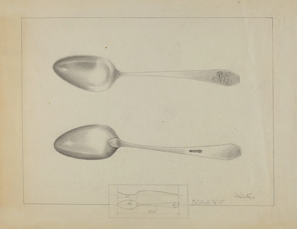 Silver Spoon by Charlotte Winter, index of american design, 1936