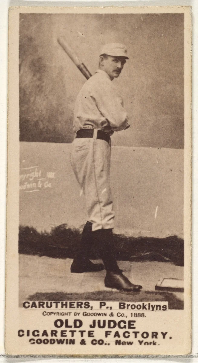 Caruthers, Pitcher, Brooklyn, from the Old Judge series (N172) for Old Judge Cigarettes by Goodwin & Company, photograph, 1888