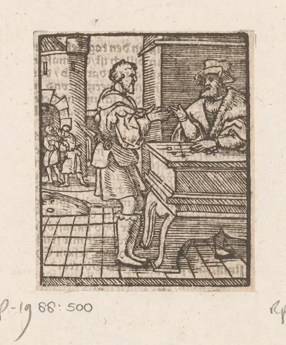 Parabel van de onrechtvaardige rentmeester by anonymous, print, 1536