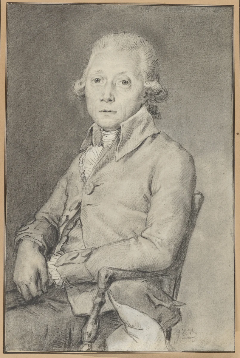 Portrait of a Man by Antoine-Jean Gros, drawing, 1788-1805