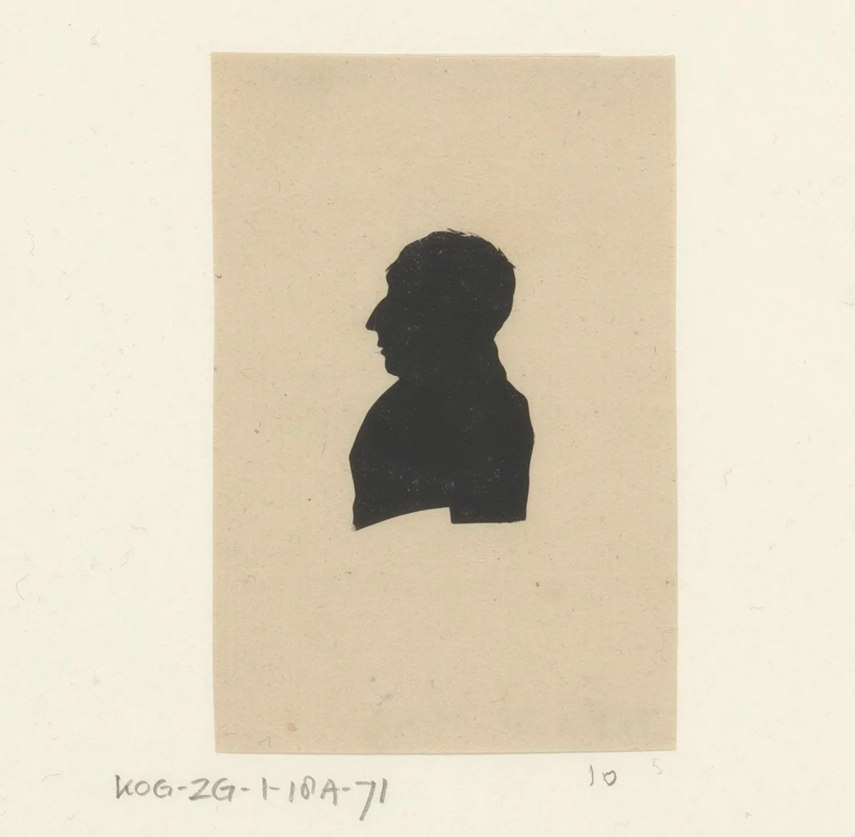 Silhouetportret van een onbekende man, mogelijk H.P. Stambke by anonymous, other, 1800-1820
