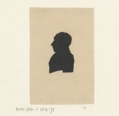 Silhouetportret van een onbekende man, mogelijk H.P. Stambke by anonymous, other, 1800-1820