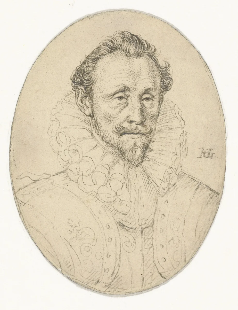 Portret van Wolfgang Willem van Beieren by Hendrick Goltzius, drawing, 1600-1616