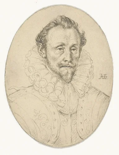 Portret van Wolfgang Willem van Beieren by Hendrick Goltzius, drawing, 1600-1616
