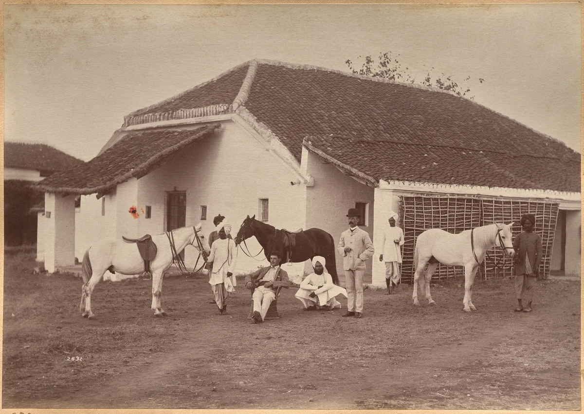 Captain Harris and Ruston, Jhansi by Raja Deen Dayal, photograph, 1877-1892