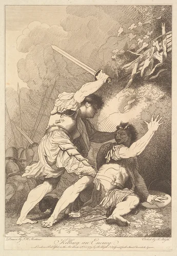 Killing an Enemy, from "Banditti Variously Employed" by Robert Blyth, print, 1779