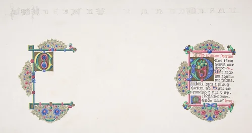 Illuminated Initial "O" by Freeman Gage Delamotte, drawing, 1830-1862