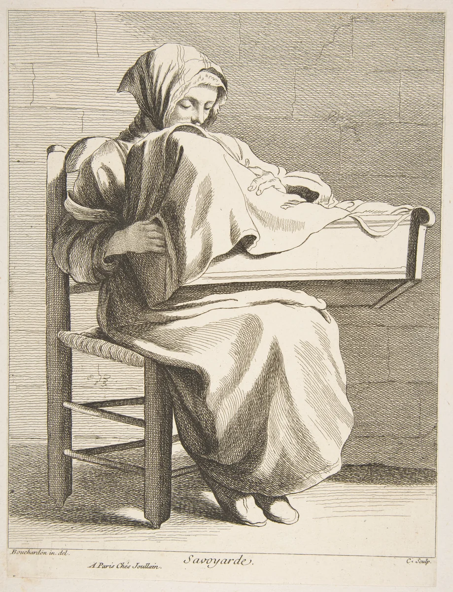 A Woman From Savoy by Anne Claude Philippe de Tubières, print, 1737