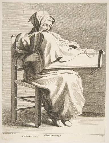 A Woman From Savoy by Anne Claude Philippe de Tubières, print, 1737