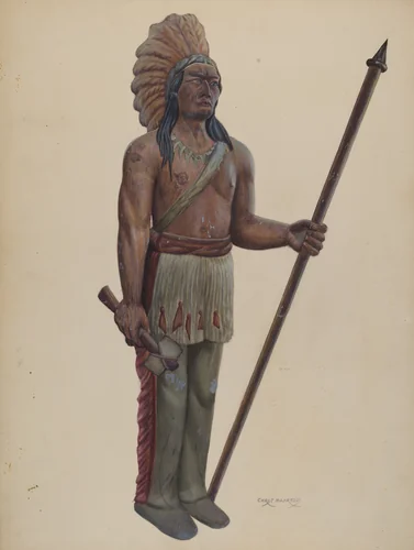 Cigar Store Indian by Chris Makrenos, index of american design, 1937