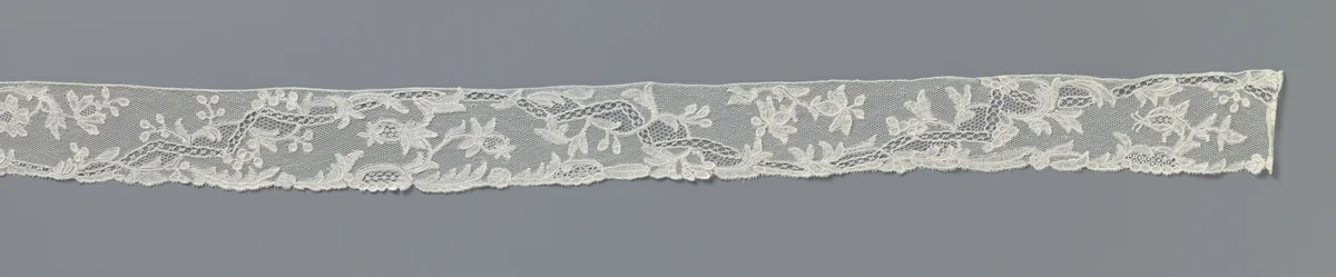 Mutsenstrook van kloskant met zigzag-rivière by anonymous, other, 1750-1760