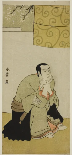 The Actor Ichikawa Monnosuke II as a Buddhist Monk in the Play Edo no Hana Mimasu Soga, Performed at the Nakamura Theater in the Fourth Month, 1783 by Katsukawa Shunsho (勝川 春章), print, 1778-1788