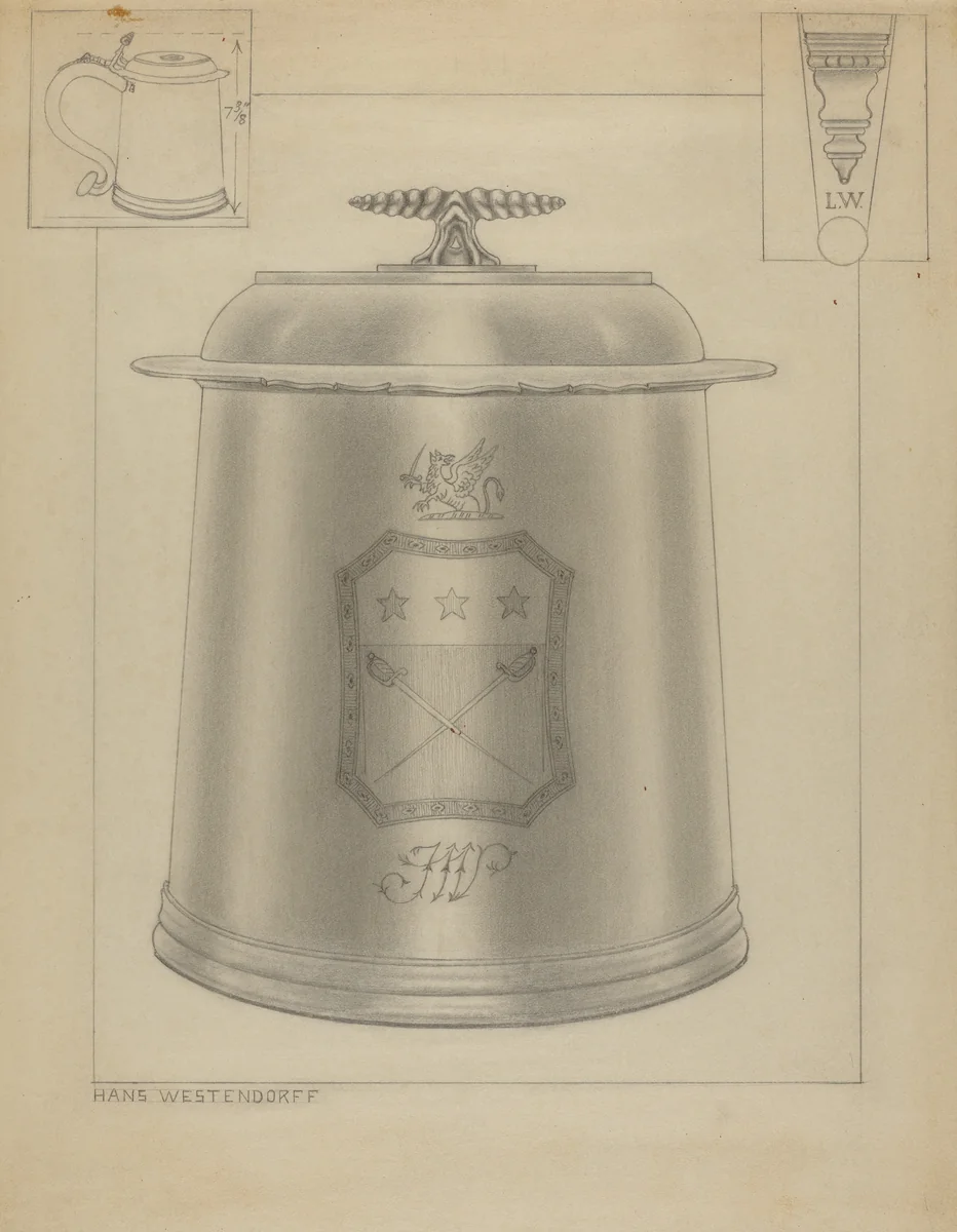 Silver Tankard by Hans Westendorff, index of american design, 1936
