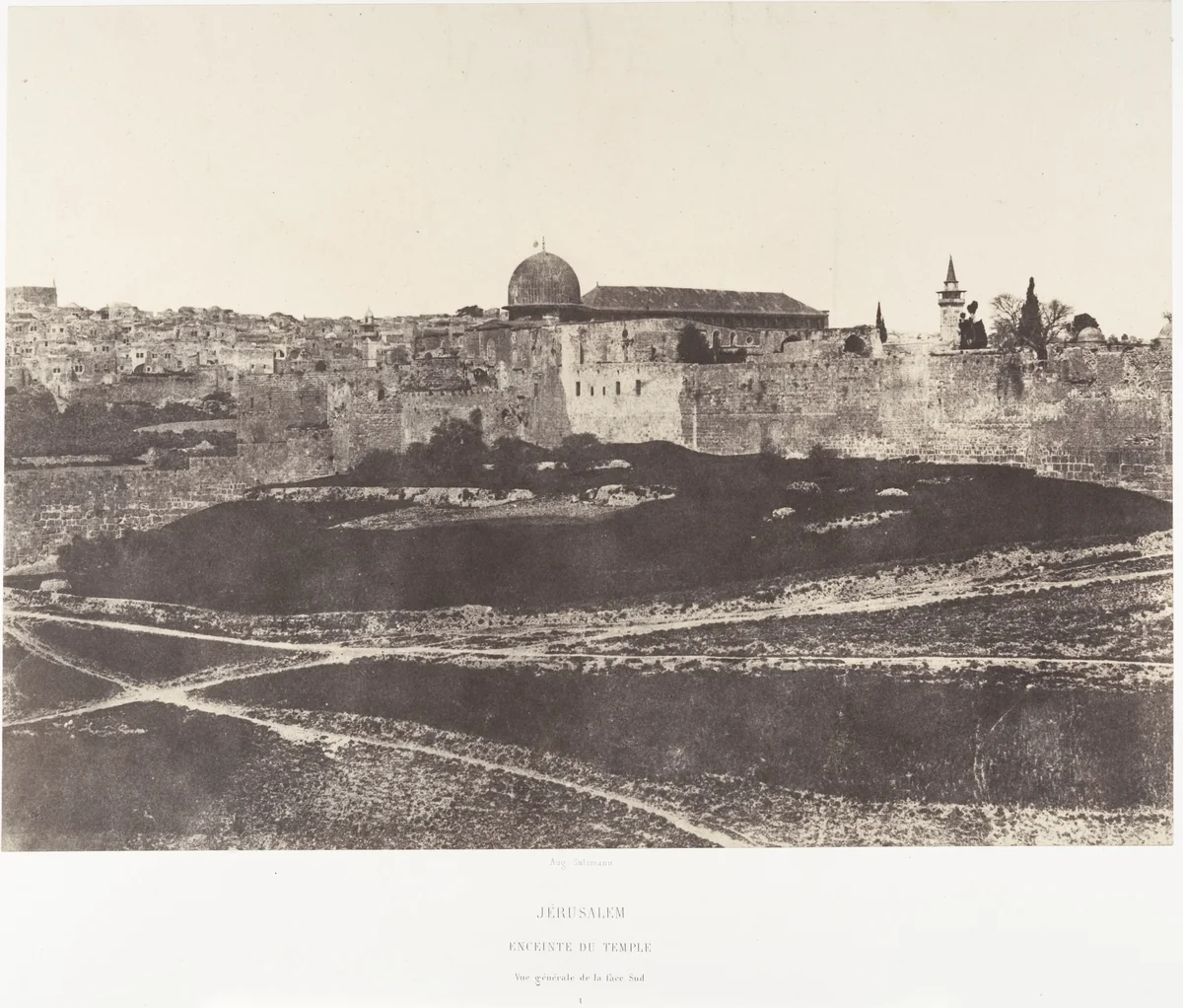 Jérusalem, Enceinte du Temple, Vue générale de la face Sud 1 by Auguste Salzmann, photograph, 1854-1859
