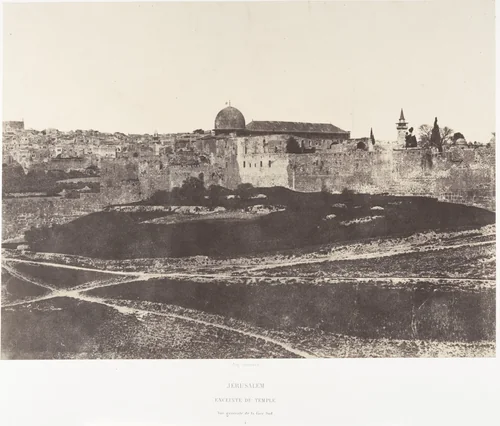 Jérusalem, Enceinte du Temple, Vue générale de la face Sud 1 by Auguste Salzmann, photograph, 1854-1859