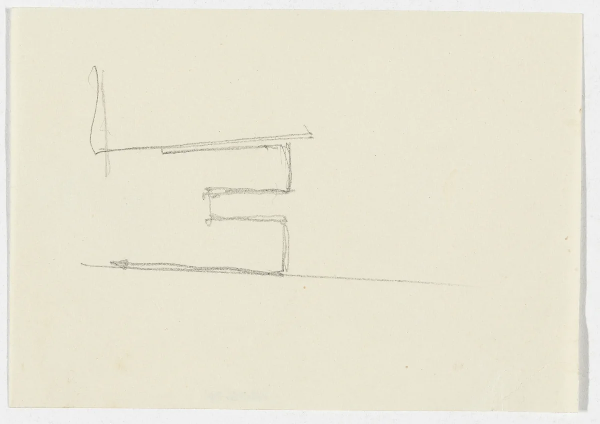 Lounge Chair Base (Elevation sketch) by Ludwig Mies van der Rohe, mies van der rohe archive, 1926