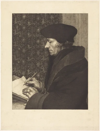 Erasmus by Félix Bracquemond; Hans Holbein the Younger, print, 1863
