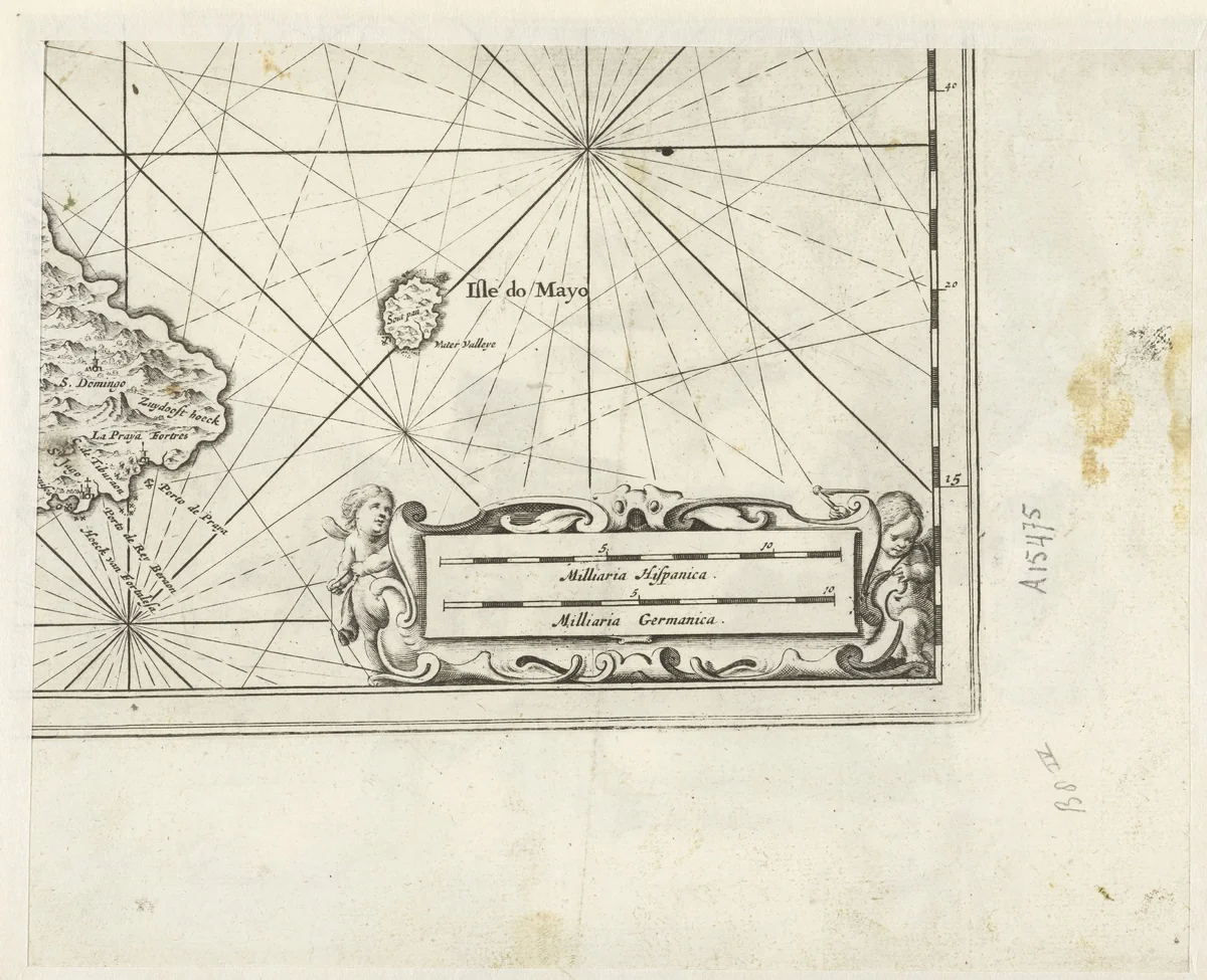 Fragment van een landkaart van de Kaapverdische eilanden by anonymous, print, 1600