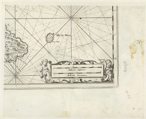 Fragment van een landkaart van de Kaapverdische eilanden by anonymous, print, 1600