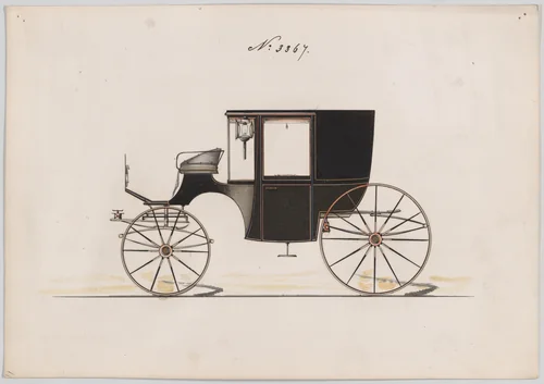 Design for Coupé, no. 3367 by Brewster & Co., drawing, 1877