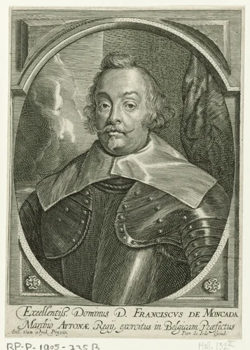 Portret van Francisco de Moncada, markies van Aytona by Pieter de Jode, print, 1628-1670
