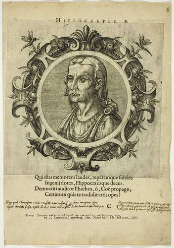 Portrait of Hippocrates by Unknown Artist, print, 1574