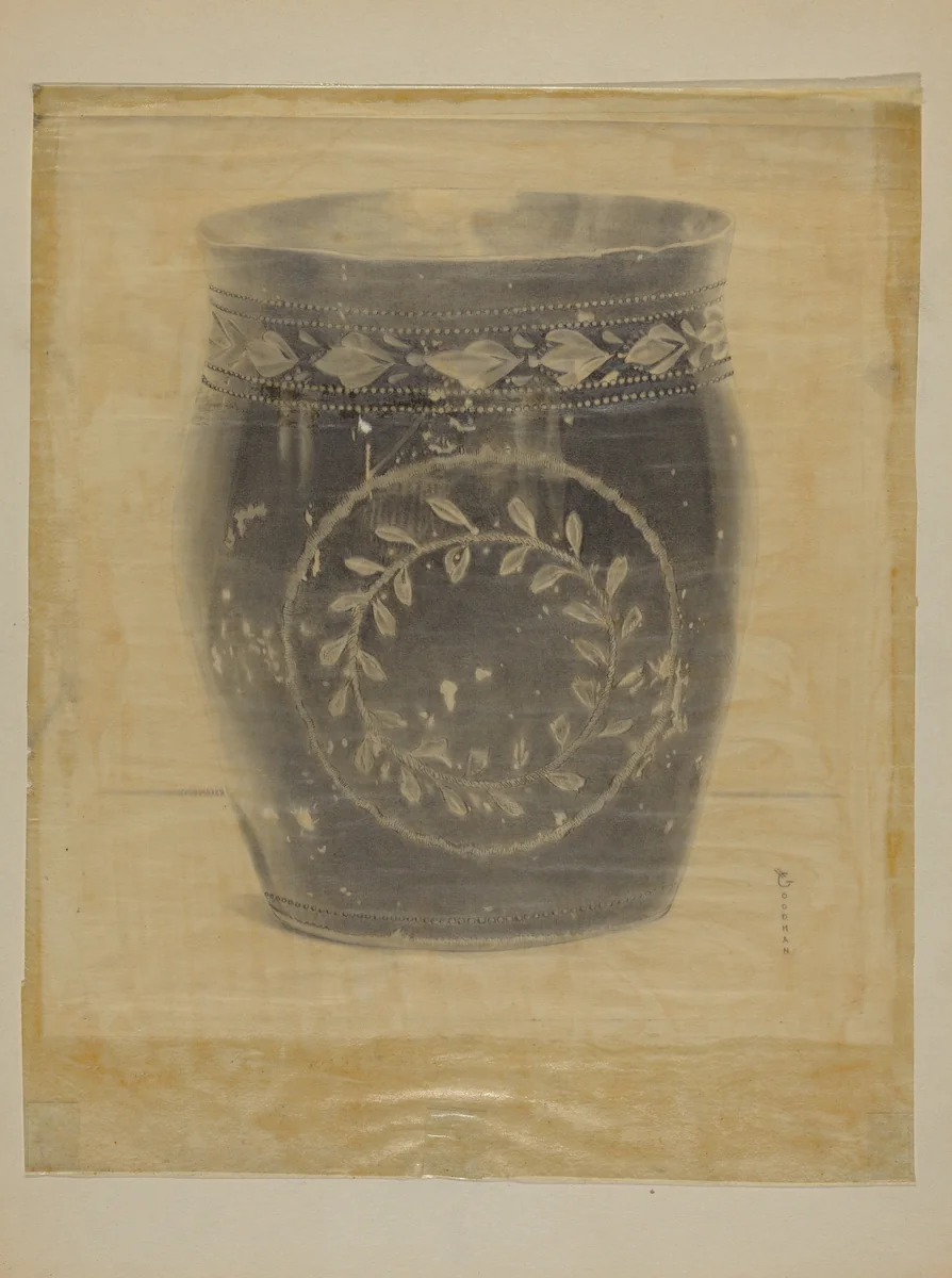 Enameled Pewter Beaker by Harry Goodman, index of american design, 1937