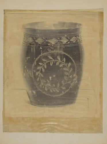 Enameled Pewter Beaker by Harry Goodman, index of american design, 1937