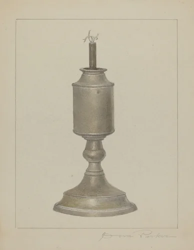 Whale Oil Lamp by Cora Parker, index of american design, 1938