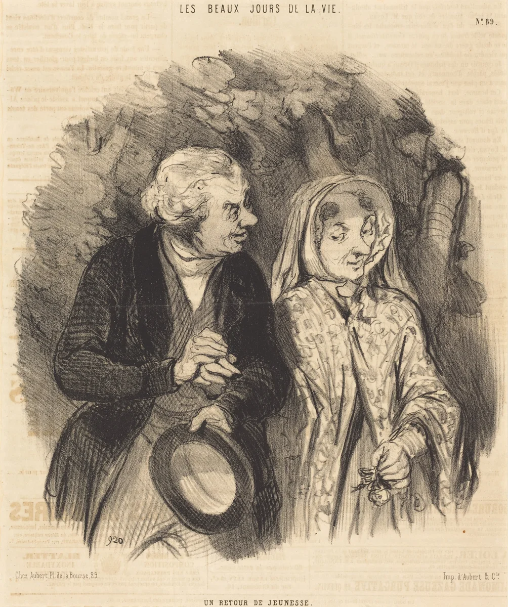 Un Retour de jeunesse by Honoré Daumier, print, 1846