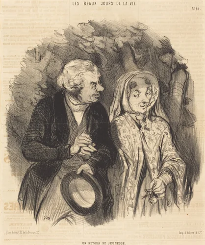 Un Retour de jeunesse by Honoré Daumier, print, 1846